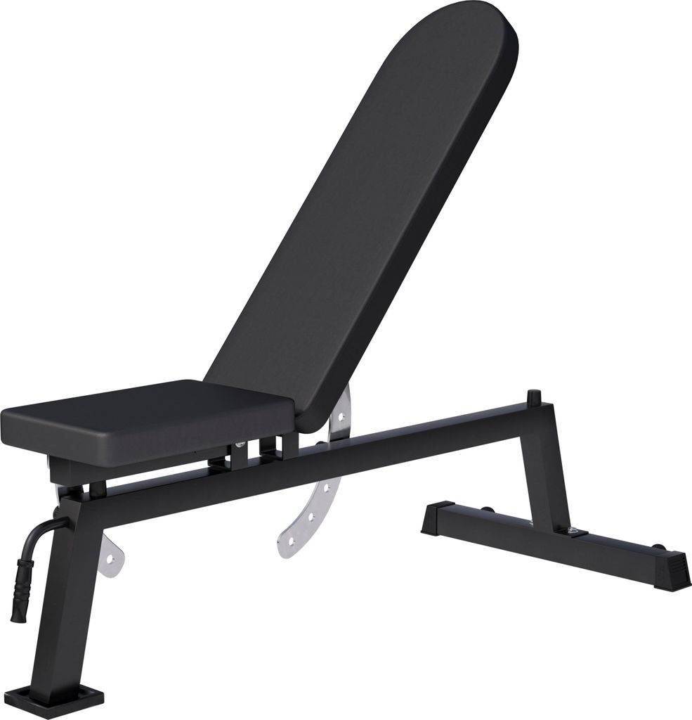 GORILLA SPORTS Hantelbank - 7-Fach Rückenlehne und 3-Fach Sitz Verstellbar, 148 x 56 x 44,5-123 cm, Multifunktion, aus Stahl, Schwarz - Training...