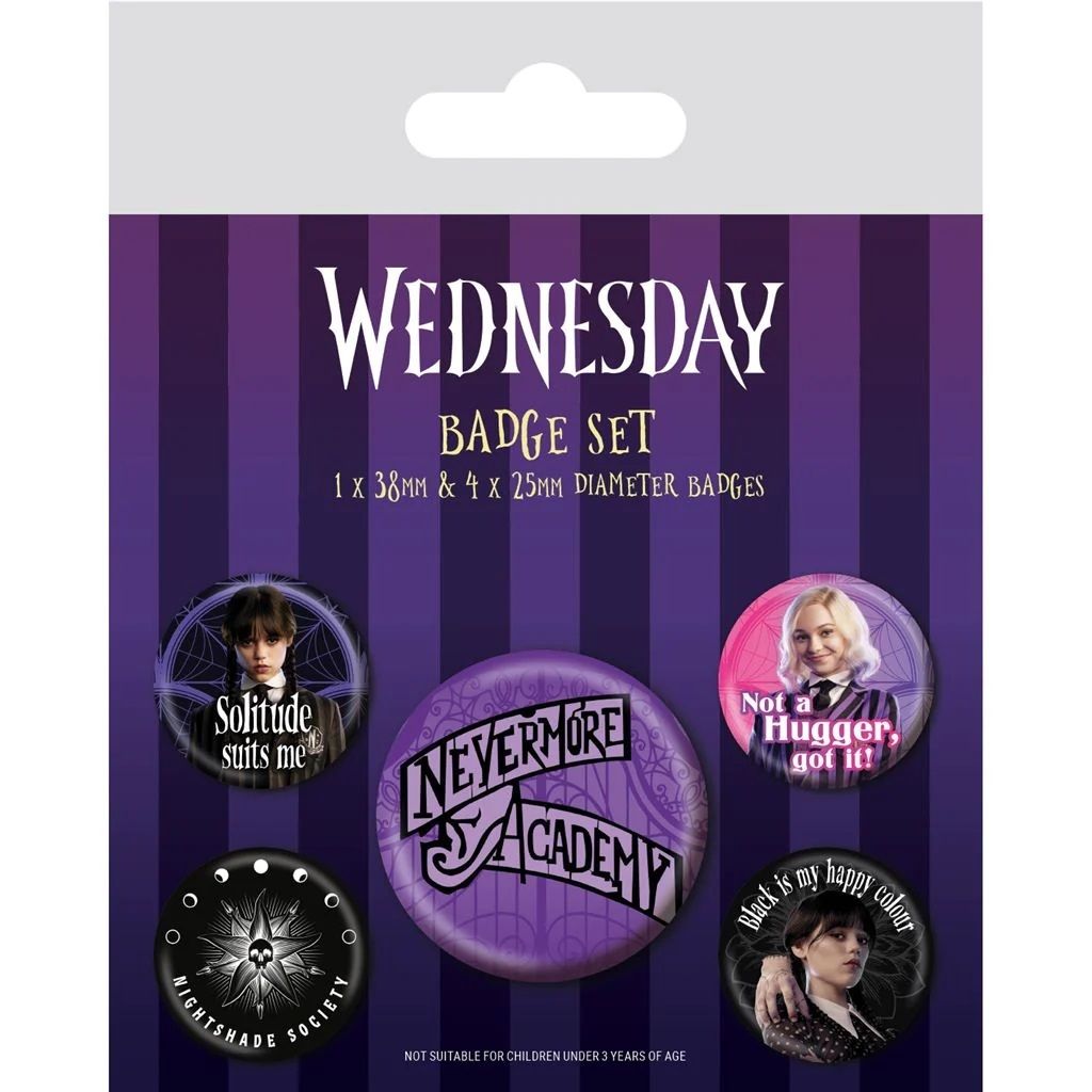 Mittwoch Nevermore Academy Abzeichen Set