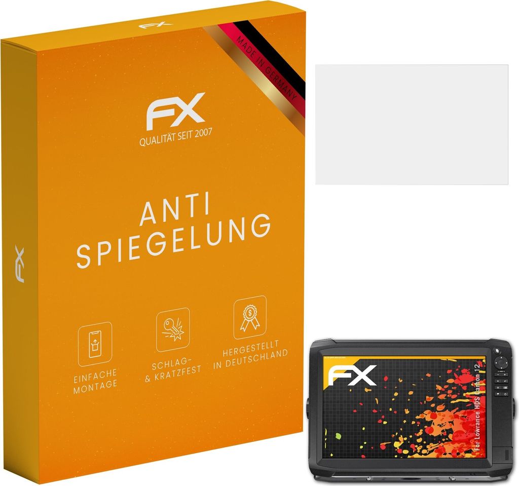 atFoliX FX-Antireflex 3x Schutzfolie kompatibel mit Lowrance HDS Carbon 12 Displayfolie
