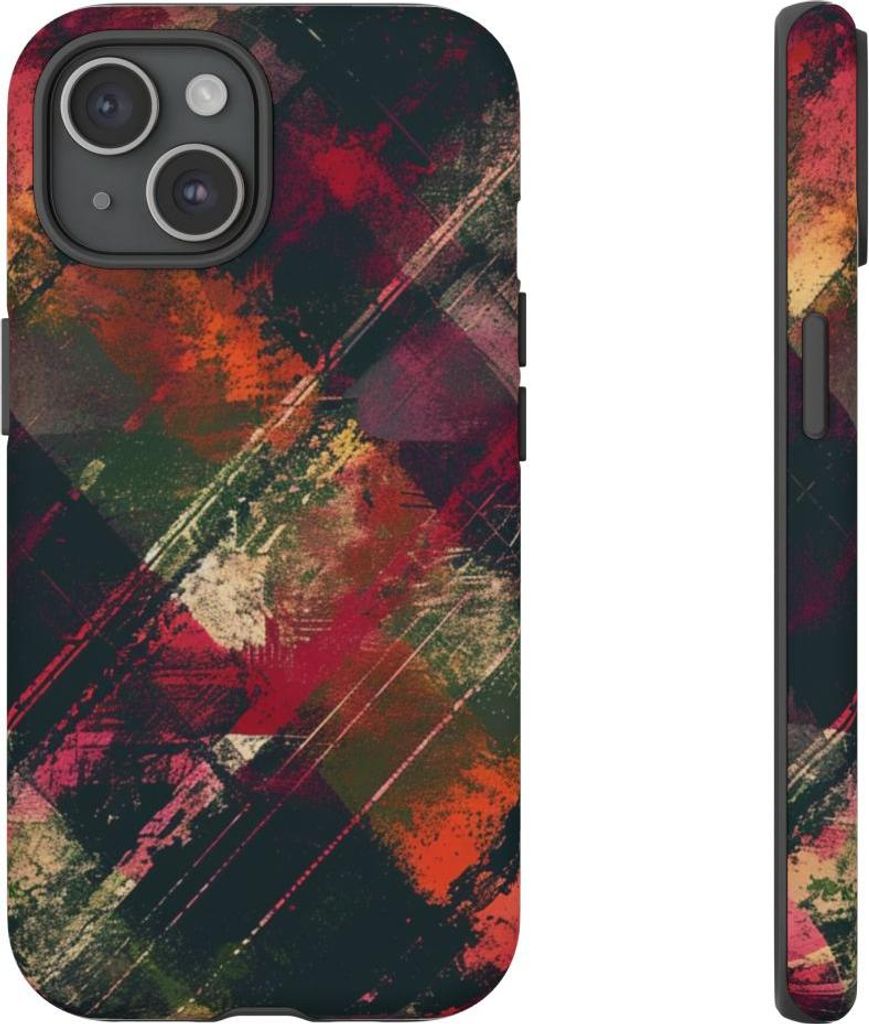 Abstraktes Grunge-Muster – Hülle Kompatibel mit iPhone 15