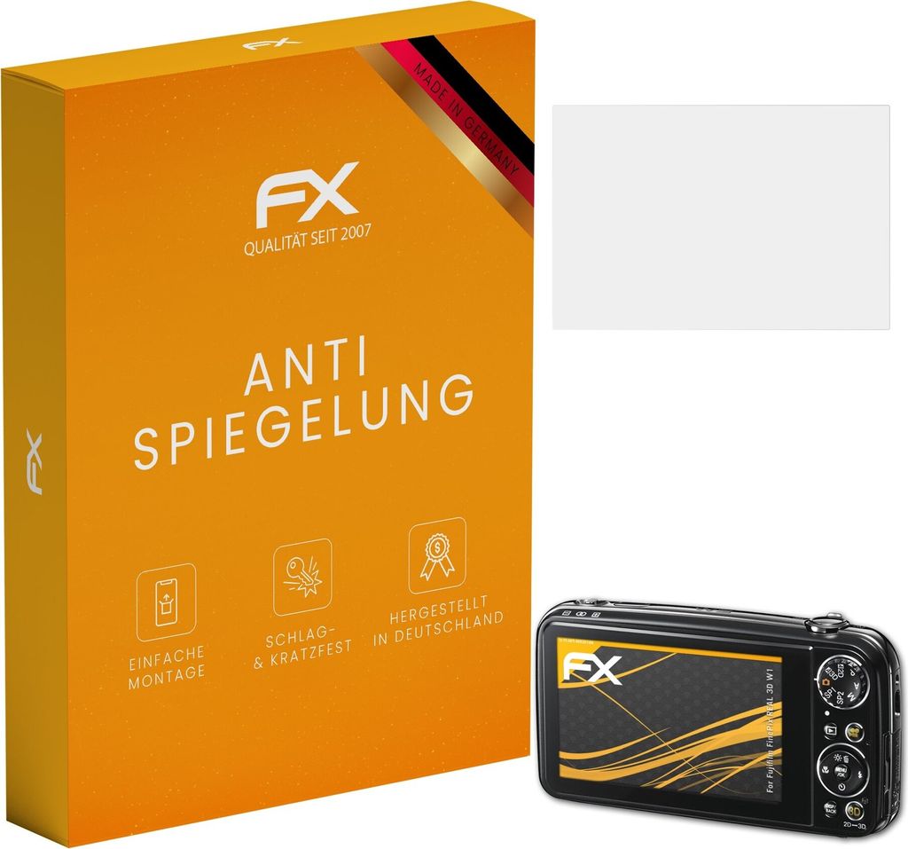 atFoliX FX-Antireflex 3x Schutzfolie kompatibel mit Fujifilm FinePix REAL 3D W1 Displayfolie