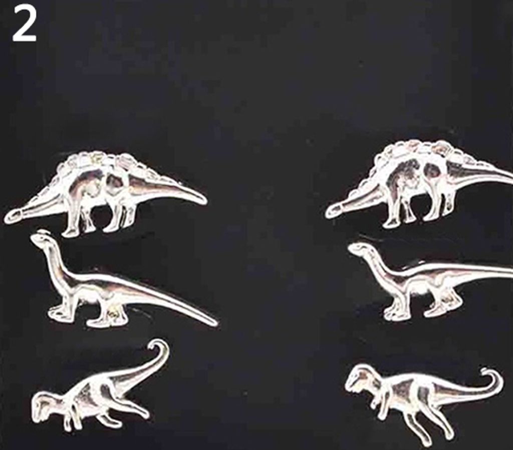 3 Paar Damen Vintage Punk Tier Dinosaurier Form Ohr Piercing Ohrstecker-Silber