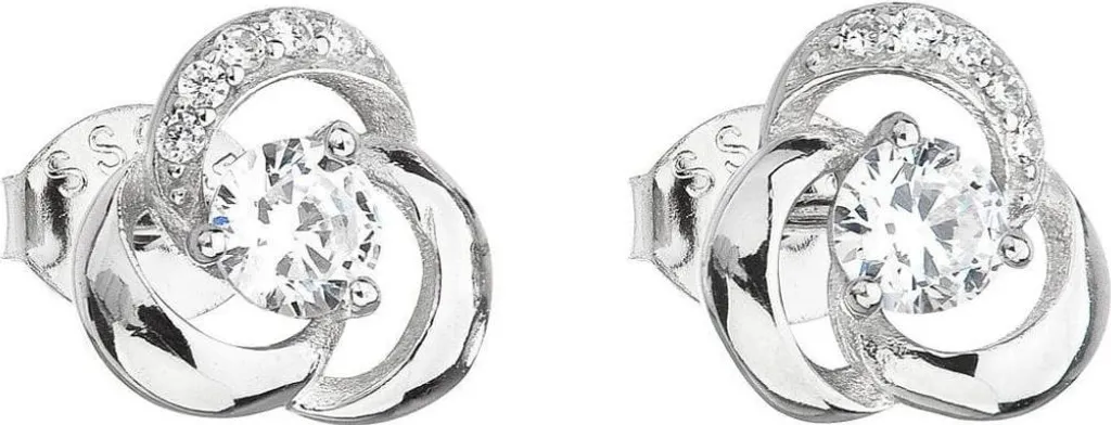 Puces d'oreilles argent 925 et pierre zircon brillant - Modèle 11006.1