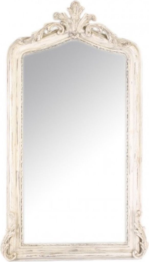 Casa Padrino Luxus Barock Wandspiegel Antik Creme 150 x 75 cm - Massiv und Schwer - Spiegel