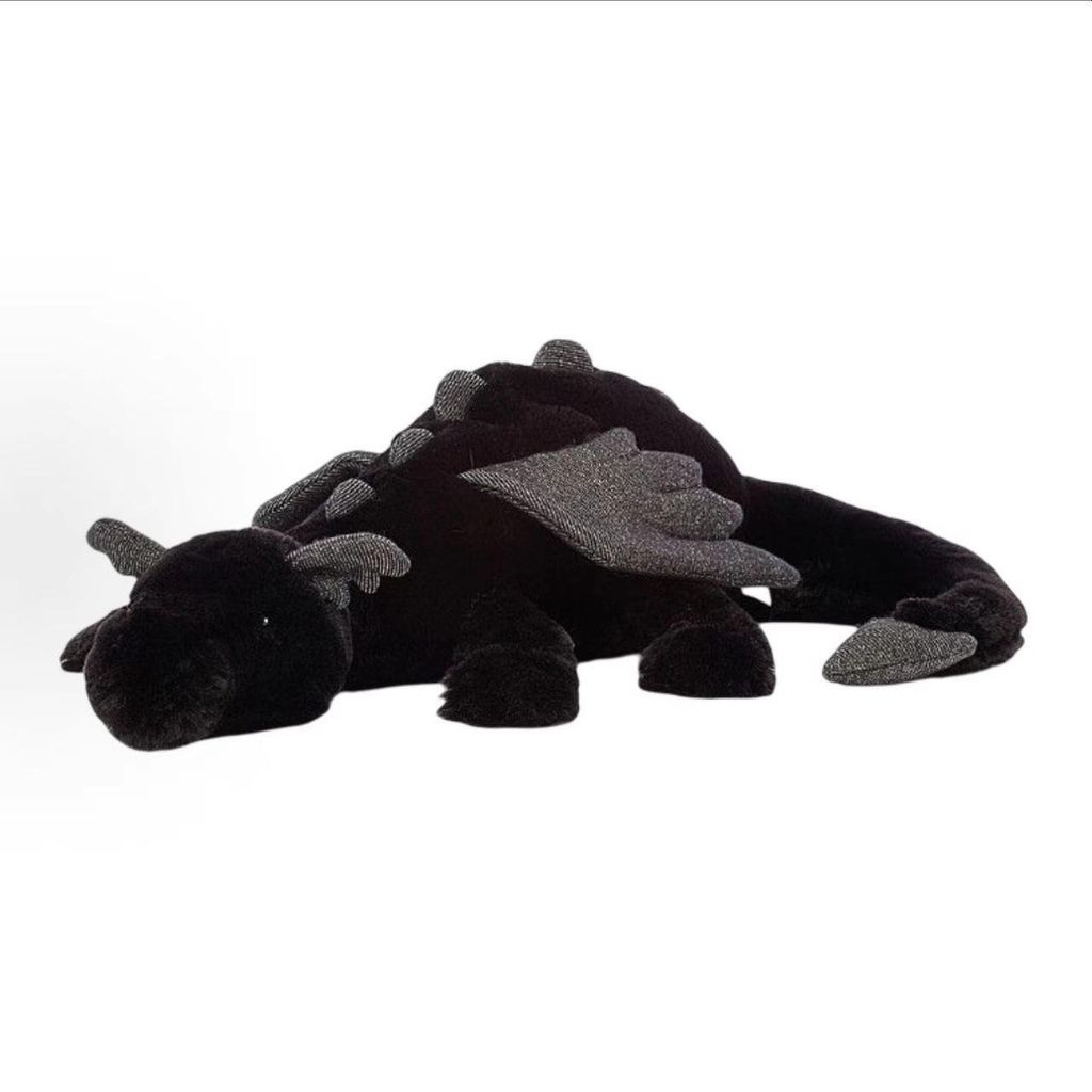 Drachen Kuscheltier 85cm – Plüsch Drache Kissen – Schwarz Produktbild 