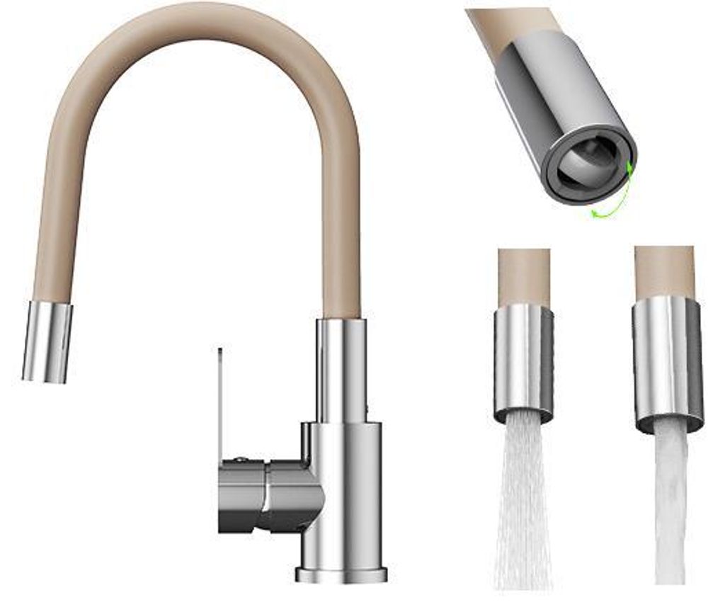 Granitan | GRADO PLUS - Küchenarmatur - Flexibler Auslauf - Beige - hochwertige Armatur