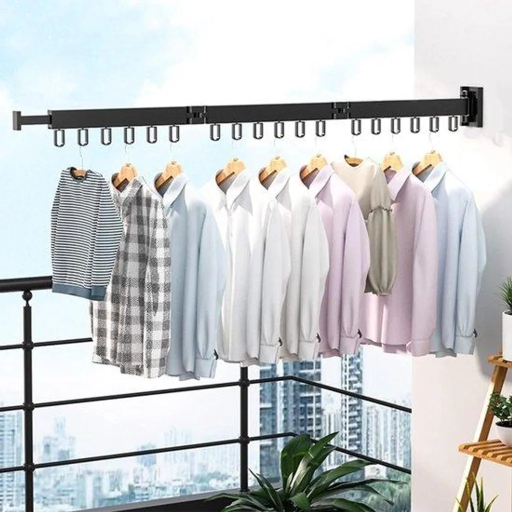 Lave-murs extensible 120 cm avec 18 crochets et 3 niveaux réglables