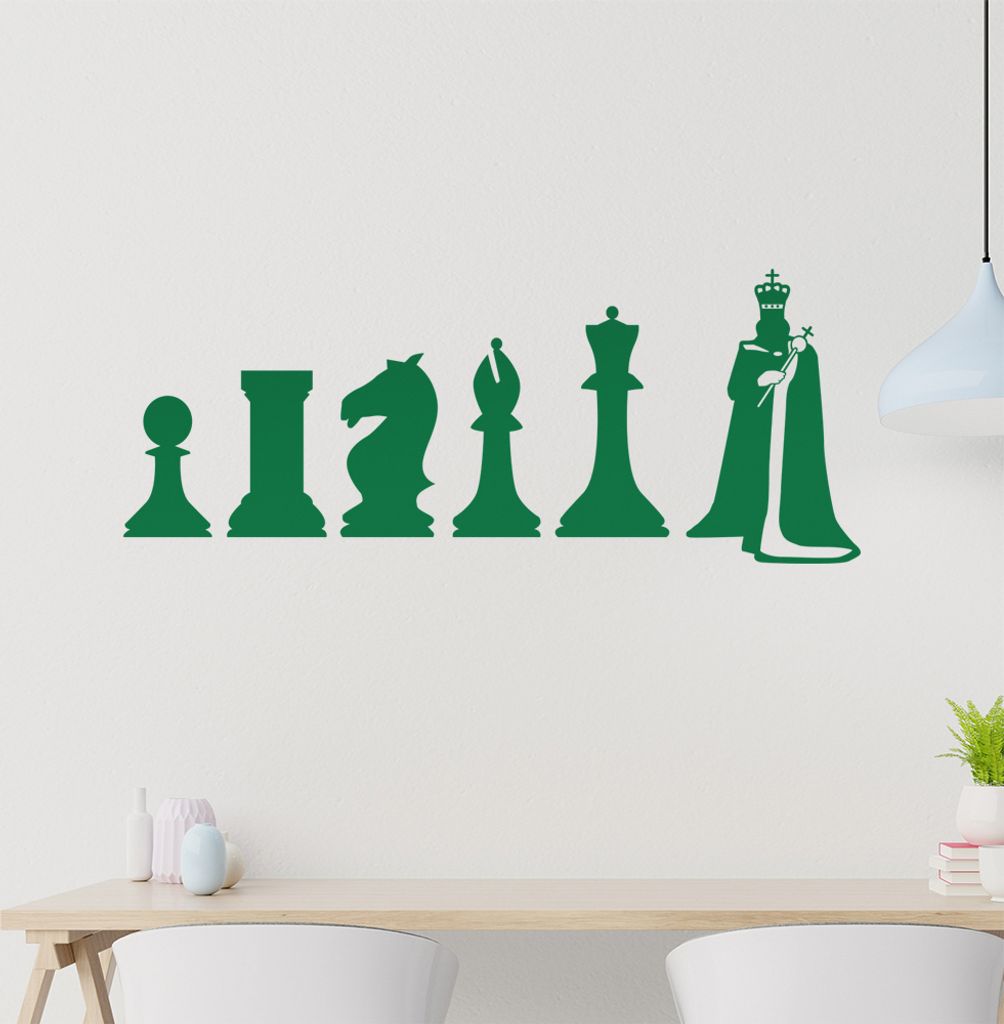 Schach Spiel Evolution Wandtattoo Wandaufkleber Wall Sticker - Dekoration, Küche, Wohnzimmer, Schlafzimmer, Badezimmer