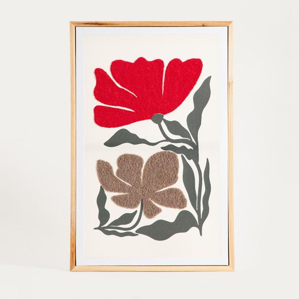 HOMLA SAARO Gemälde mit abstraktem Pflanzenmotiv 38x58x3 cm
