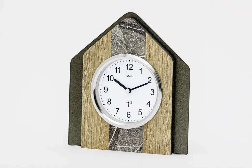 AMS Montre 5170 - Horloge Murale Radio-Pilotée en Verre et Aluminium