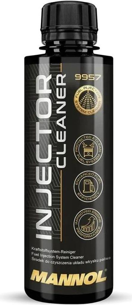A product shot of a bottle of injector cleaner.