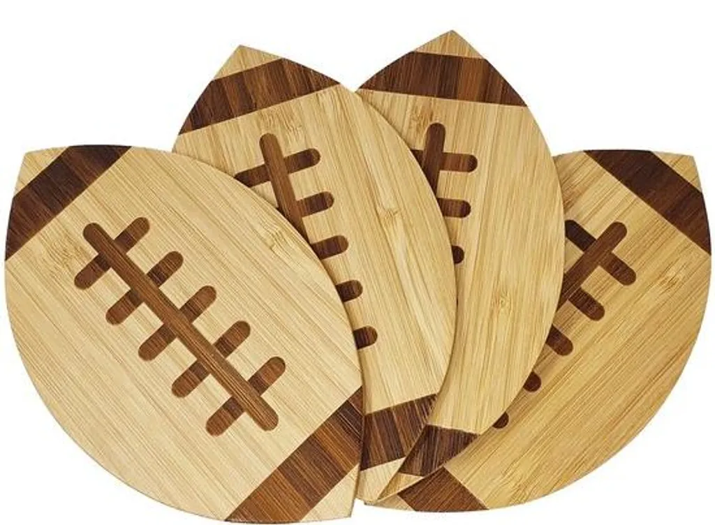Sous-verres Bamboe American Football lot de 4 avec gravures en relief