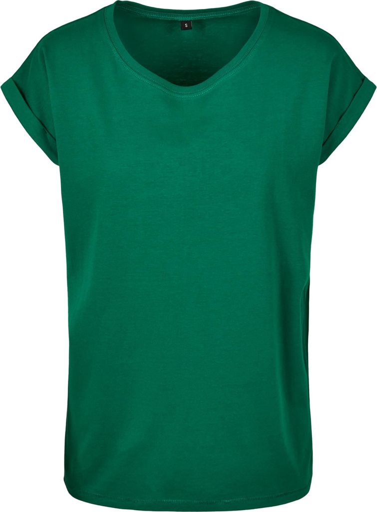 Build Your Brand - T-Shirt Überschnittene Schulter für Damen RW8374 (4XL) (Tannengrün)