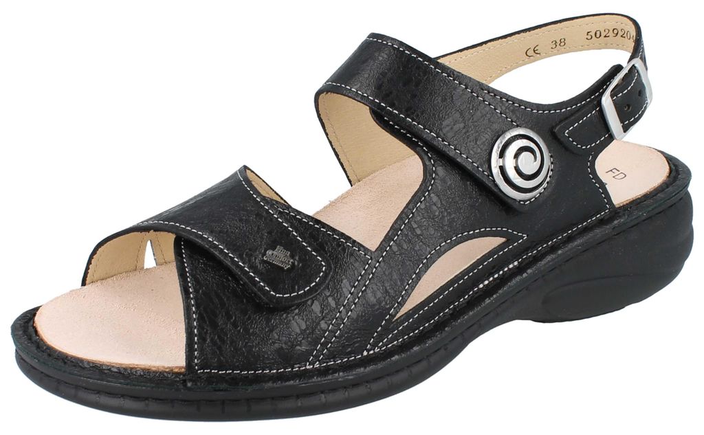 FINN COMFORT Denia Damen Sandalen schwarz black Glattleder Produktbild 