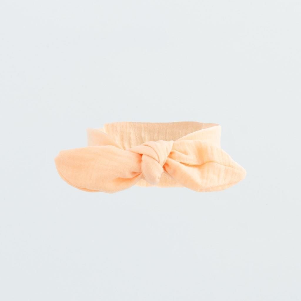 Baby-Musselin-Stirnband New Baby Leny Pfirsich, Gr. 80 (9-12m)