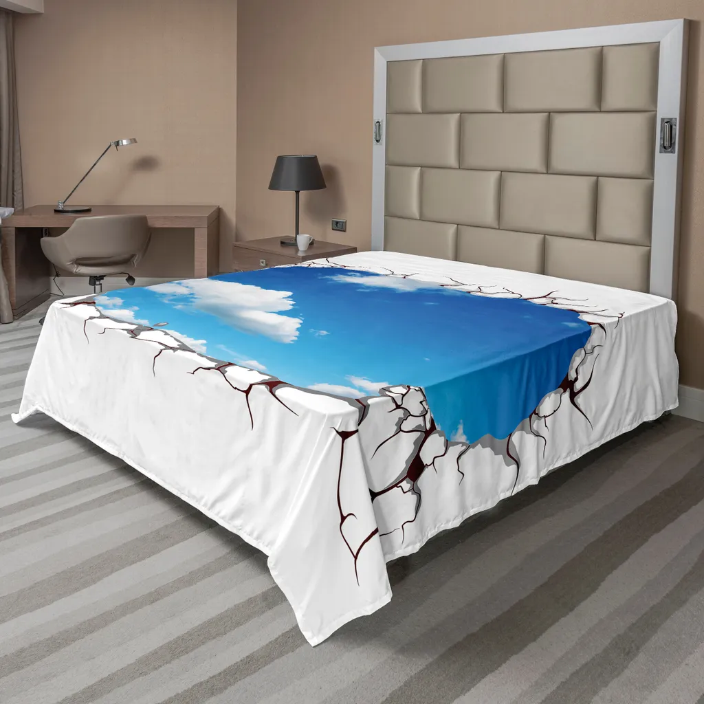Drap plat de lit ABAKUHAUS Ciel d'été 266x260 cm en microfibre douce