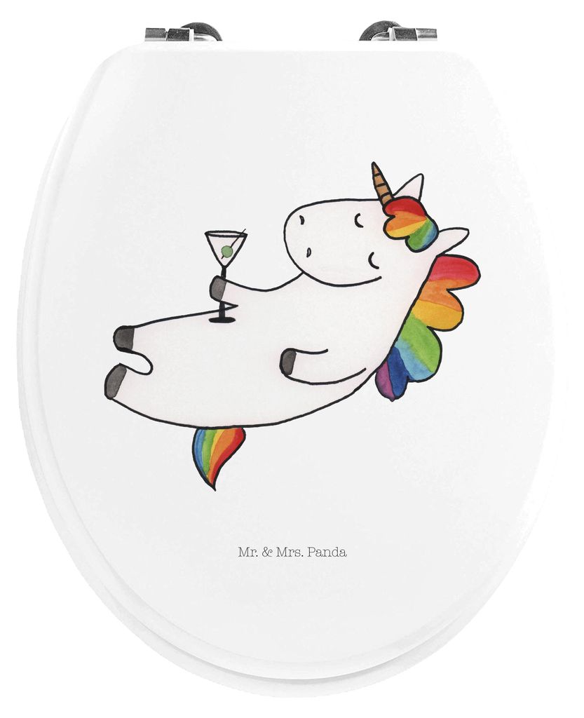 Mr. & Mrs. Panda WC Brille Einhorn Cocktail - Weiß - Geschenk, Deko, Klo-Deckel, Cuba Libre, Deckel, WC-Sitz, klo, Sitz, Caipirinha, Spruch, Gebur...