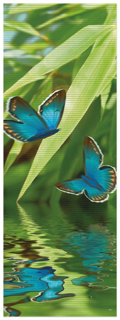 Wallario Duschmatte Antirutschmatte Badmatte Fußmatte Schmetterlinge in Reflektion, Größe ca. 180 x 65 cm