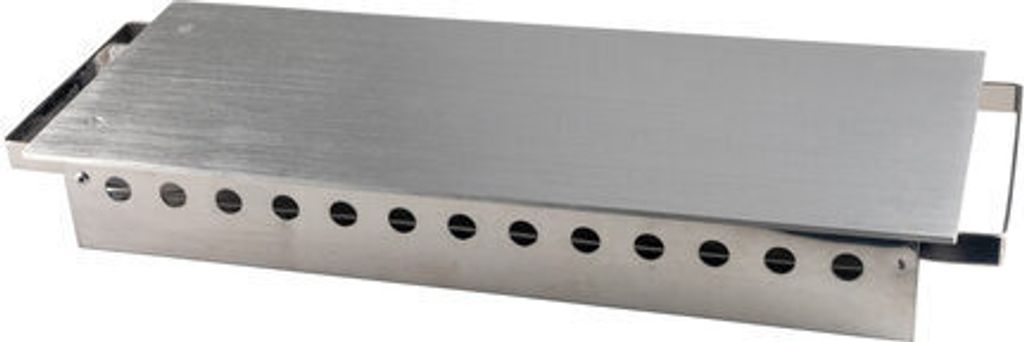 1x Rechaud aus Edelstahl Speisewärmer Wärmeplatte für 3 Teelichter silber 49x18x6.5cm