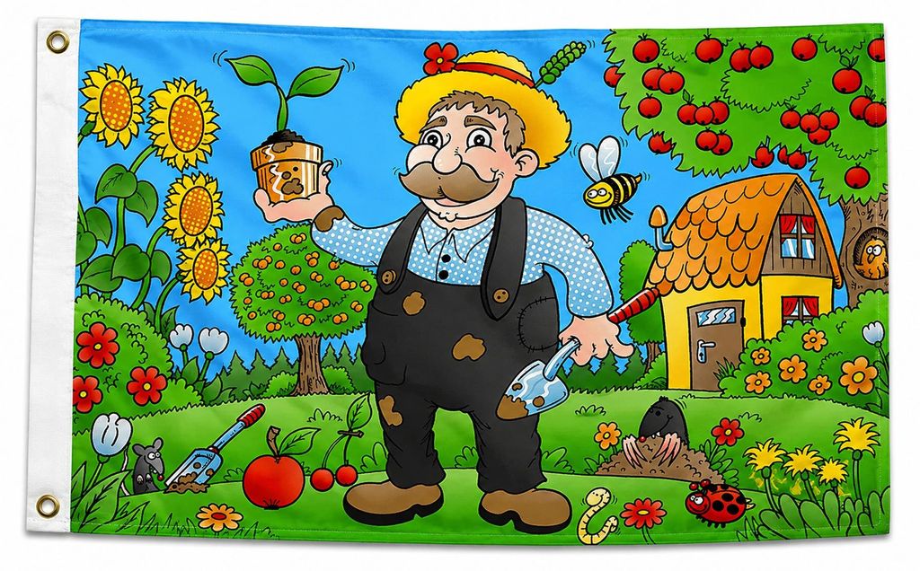 Flagge Gartenfreund 90 x 150cm, Stoffgewicht ca. 100 g/m² Produktbild 