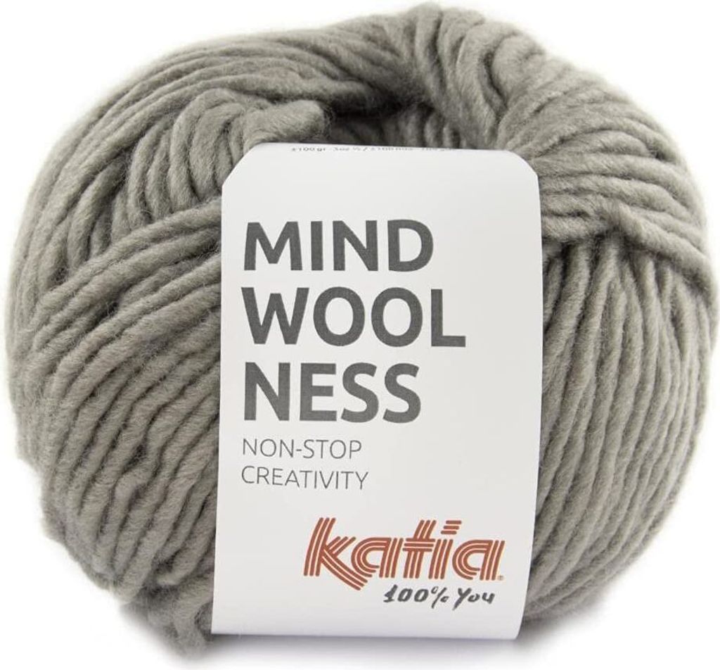 100 gr. Katia MINDWOOLNESS Strickgarn, grau, Cod.61