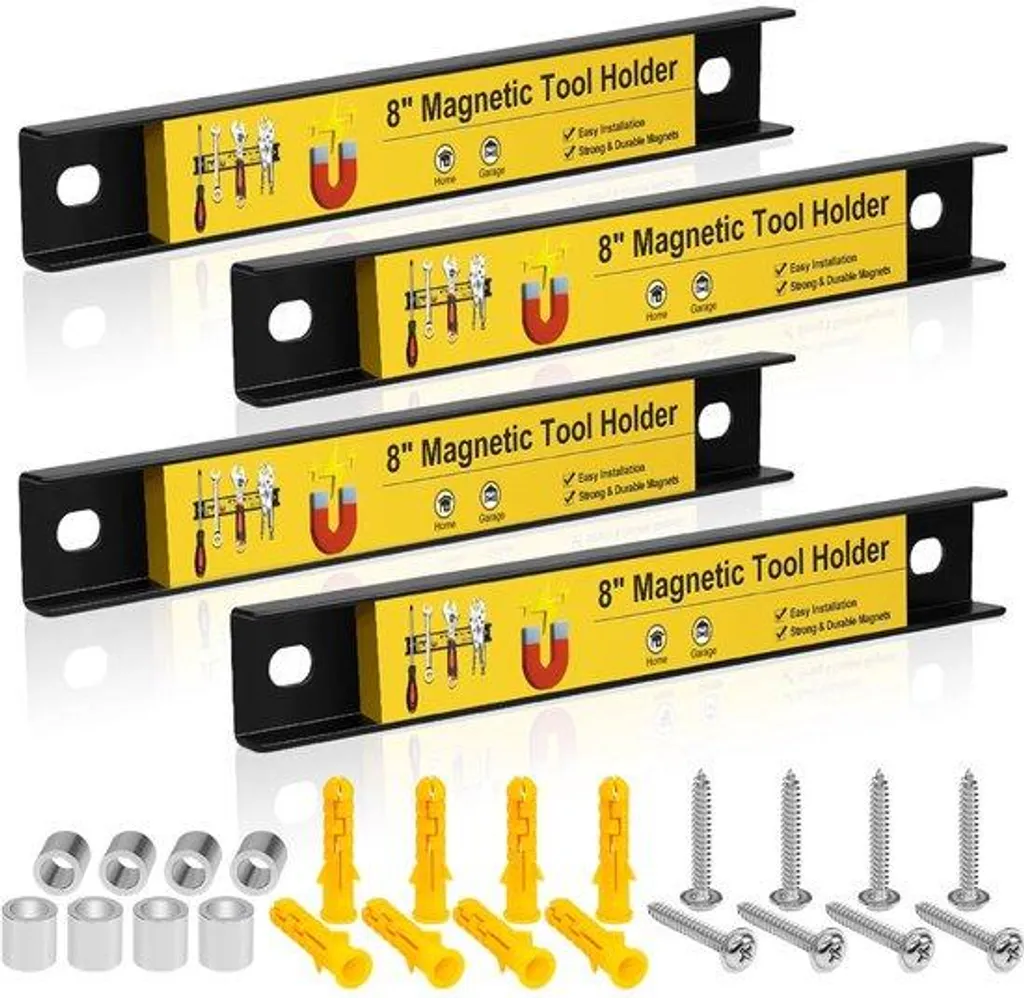 Support magnétique robuste de 8 pouces lot de 4 pour fixation d'outils