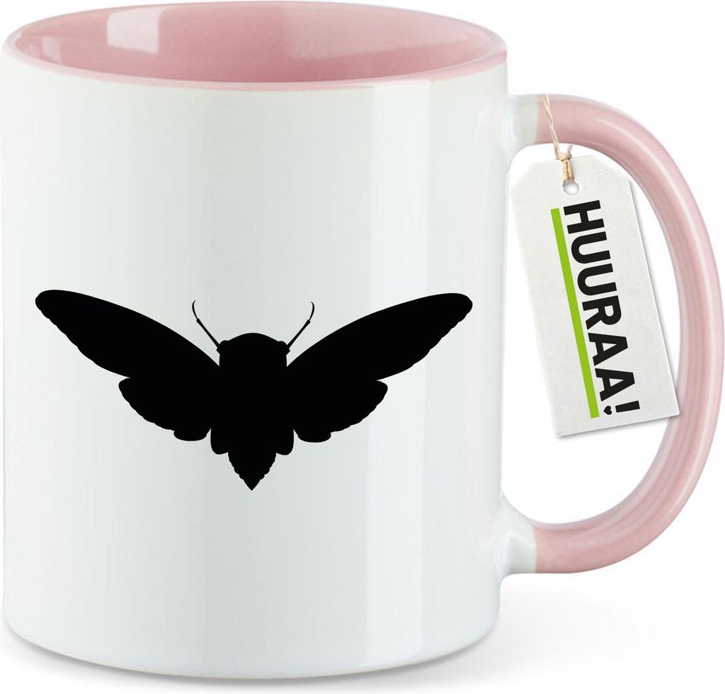 Huuraa Motivtasse Motte Silhouette Geschenk 330ml Rosa Motte Souvenir