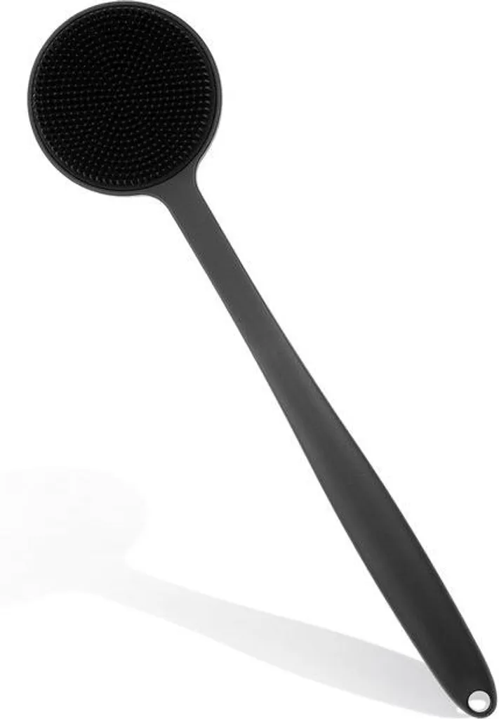 Lave-dos silicone pour homme et brosse de douche exfoliante noir intense