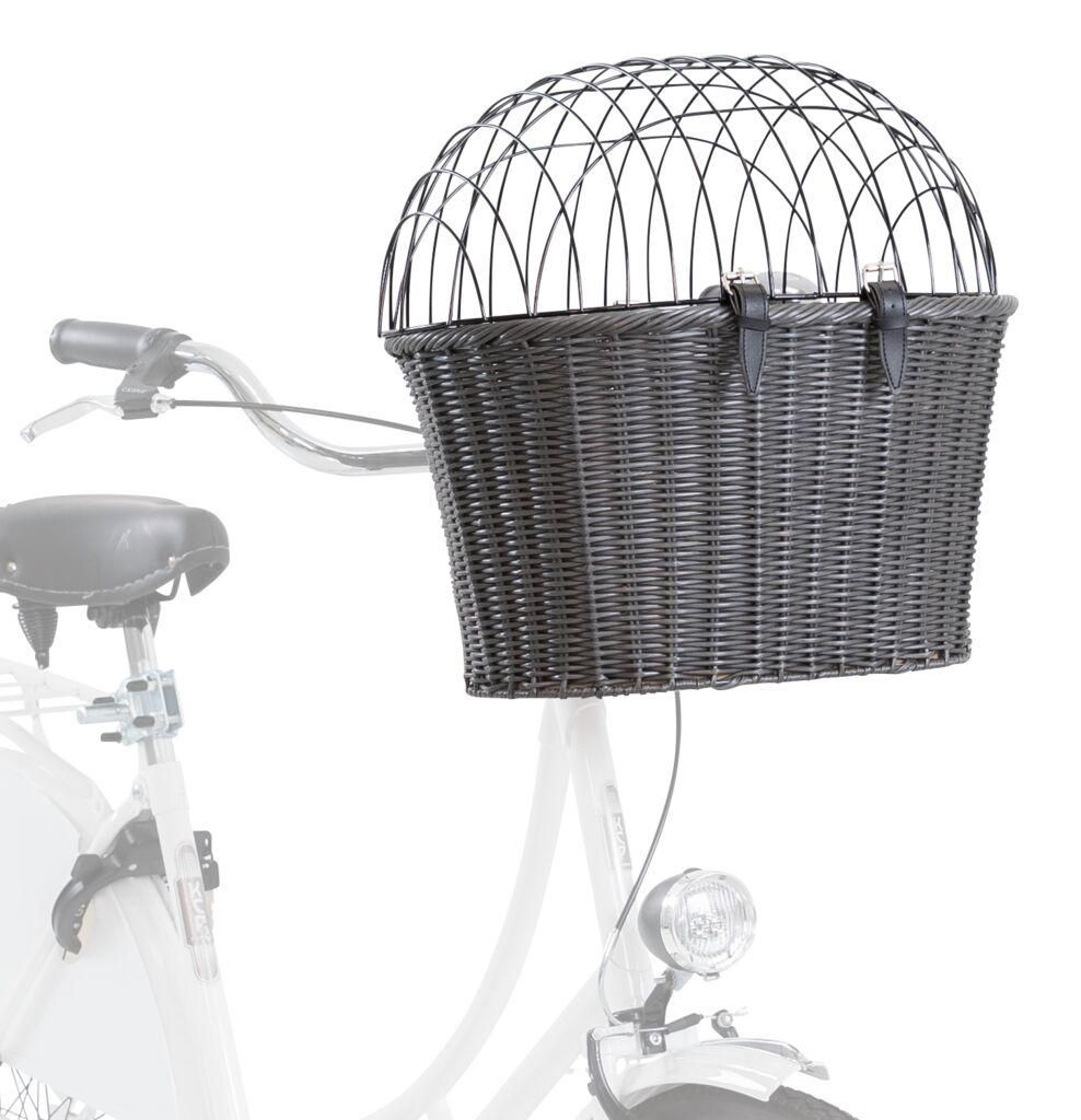 TRIXIE Hundefahrradkorb vorne aus Polyrattan - anthrazit - Produktbild 