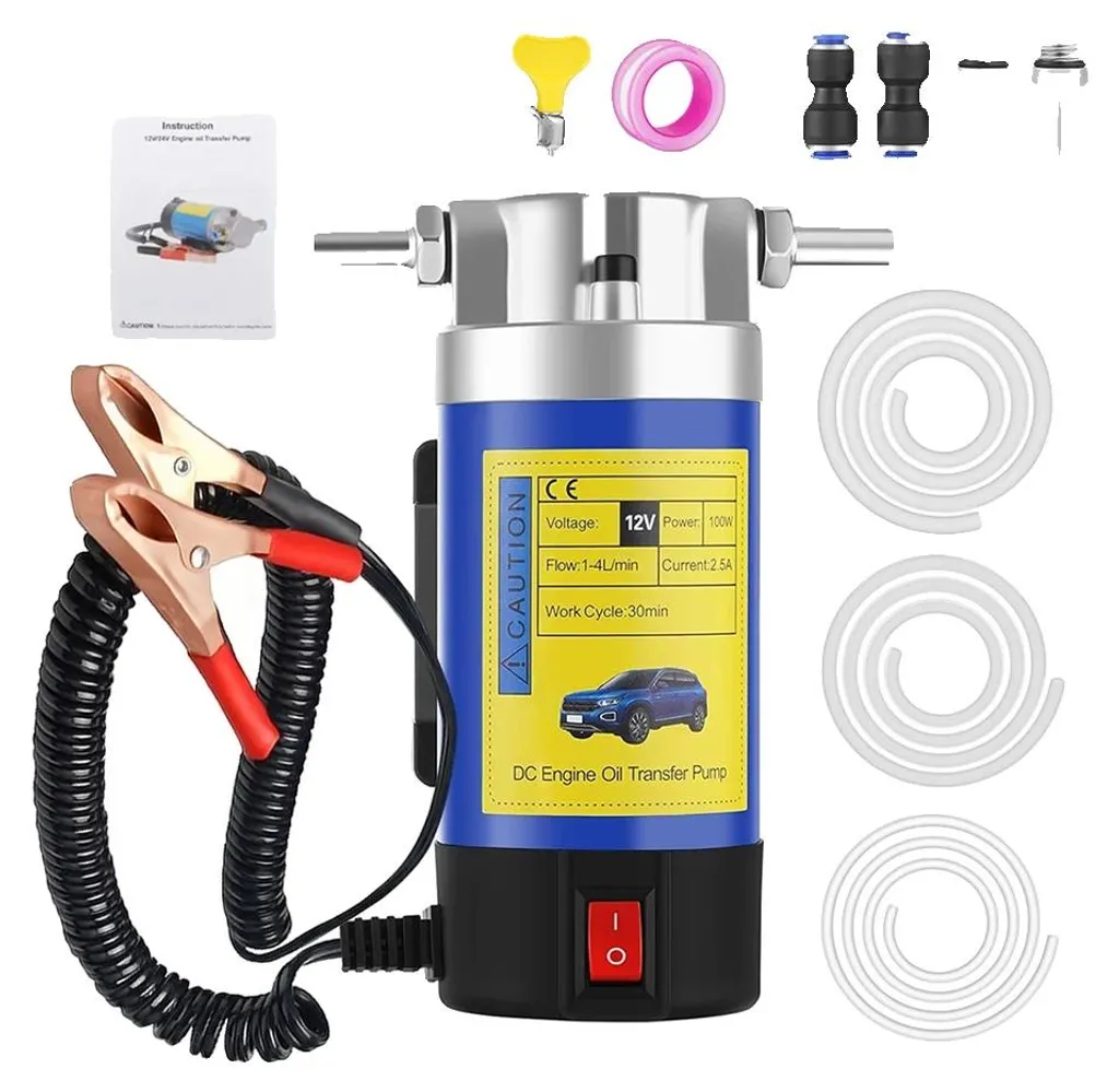 Pompe de transfert d'huile 12V idéale pour vidange rapide à la maison