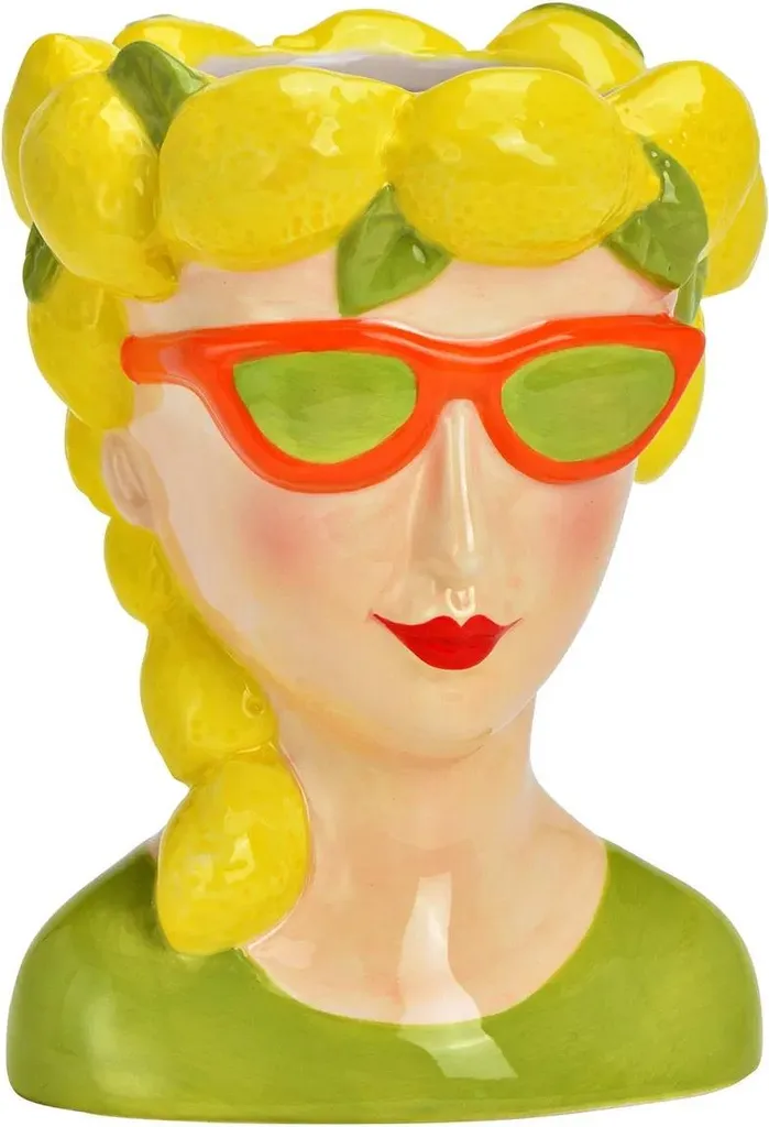 Vase Femme Citron Moderne - Déco de Table Originale pour Salon et Bureau