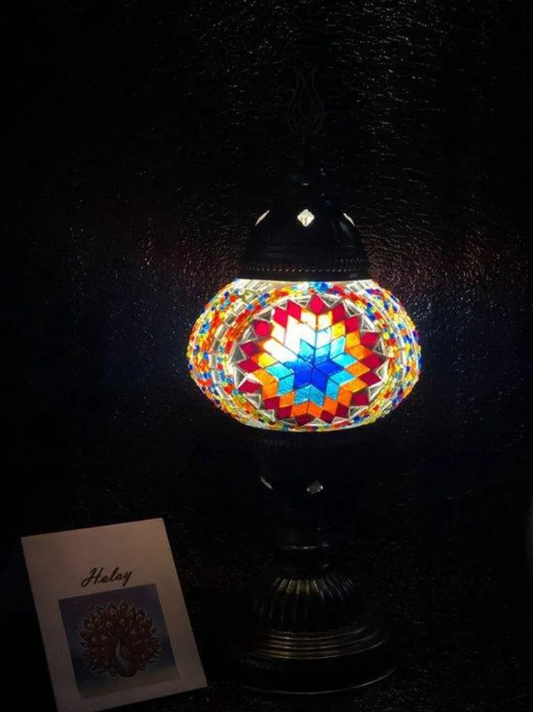 Veilleuse Mosaïque Turque Artisanale avec Éclairage Ambiance Doux - 2