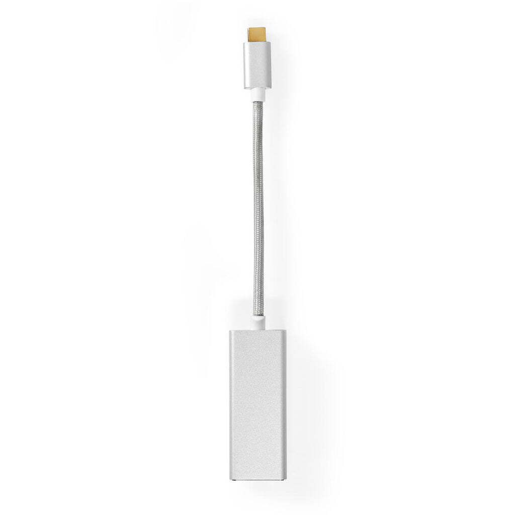 Nedis USB-Netzwerkadapter - USB 3.2 Gen 1 - 1 Gbps - USB-C Stecker - RJ45 Buchse - 0.20 m - Rund - Vergoldet - Verzinntes Kupfer - Silber - Verpack...