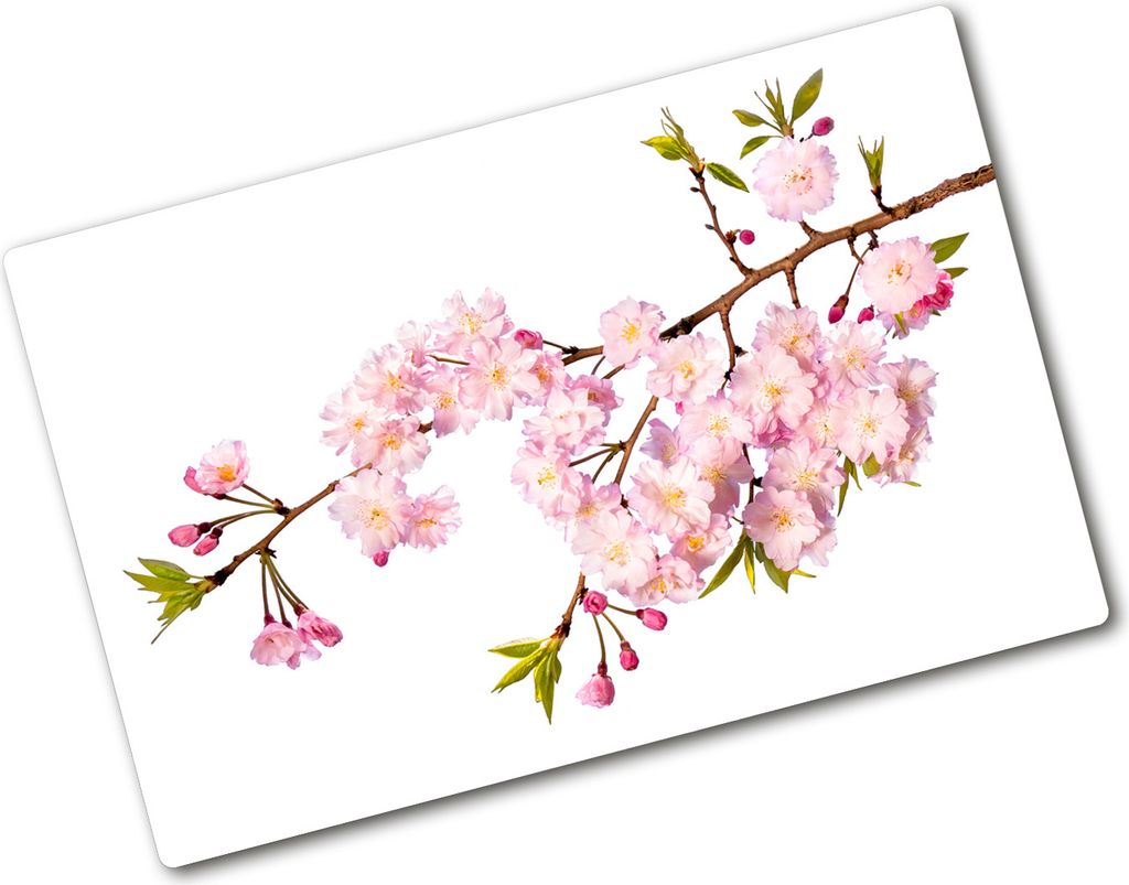 Tulup Glas Herdabdeckplatte - 80x52 cm - Glaskeramikkochfeld-Abdeckung Spritzschutz Glasabdeckplatte - Einteilig - Blumen & Pflanzen - Wildrose - Rosa