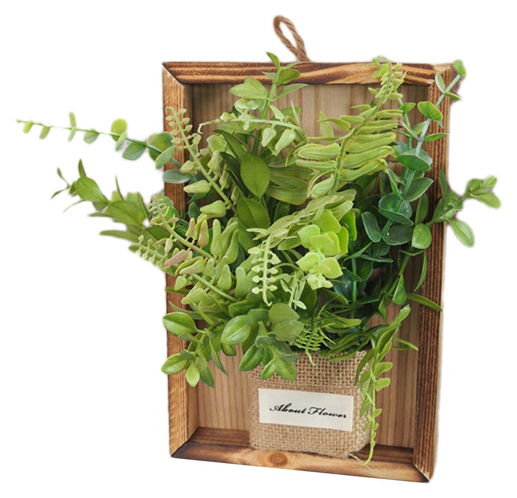 Künstliche Wandpflanze im Rahmen, künstliches Grün, Wanddekoration, hängender Bonsai für Zuhause, Garten, Zimmer, Hof, Hochzeit, Party, vertik...