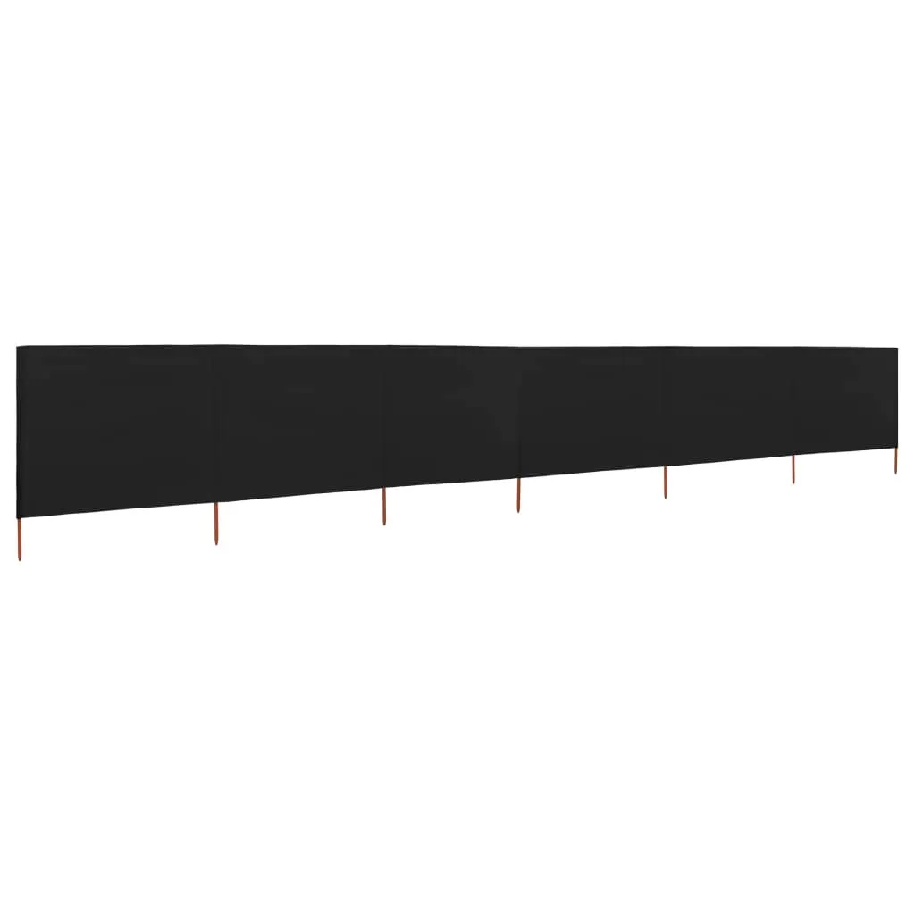 vidaXL 6 pezzi di tessuto frangivento 800 x 160 cm nero