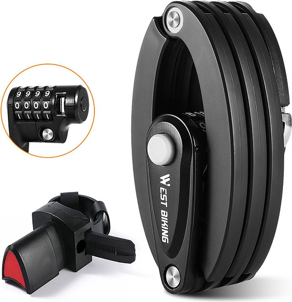 MODFU Kettenschloss Faltschloss Kettenschloss Rahmenschloss Fahrradschloss Schlüssel Schloss Fahrrad Halter Länge Stärke Radschloss Retoo