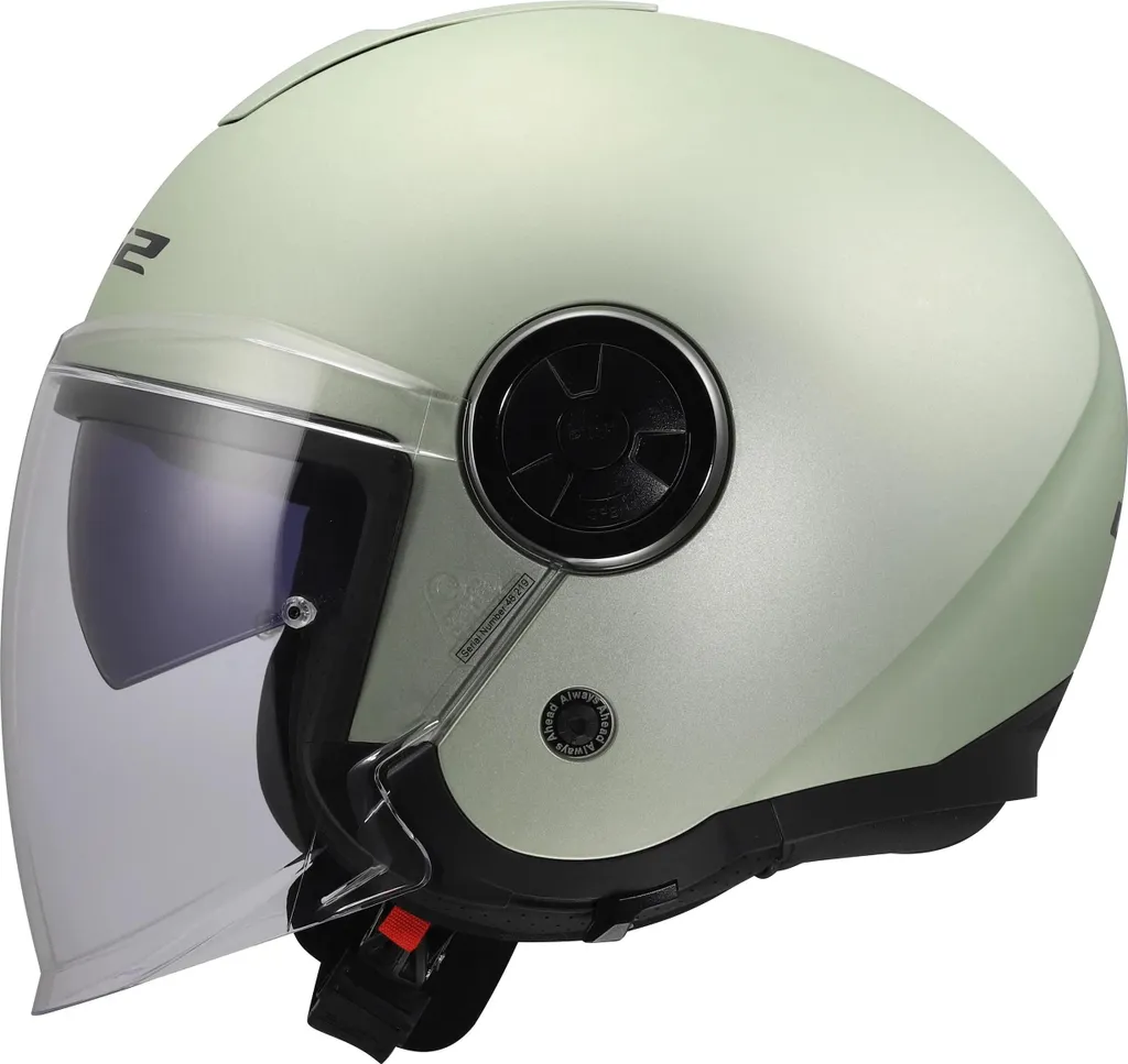 Casque de moto jet élégant LS2 OF620, équipement scooter compact gris