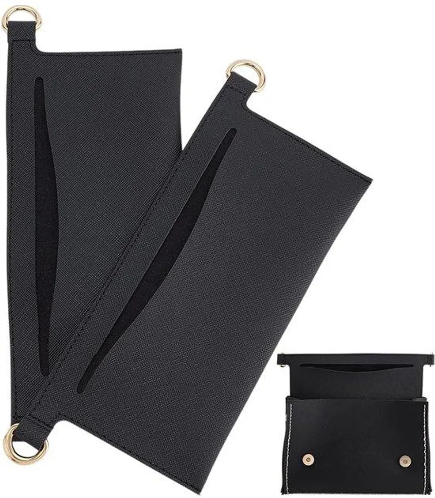 Organiseur personnel en cuir noir 8x23 cm pour prise de notes mobile