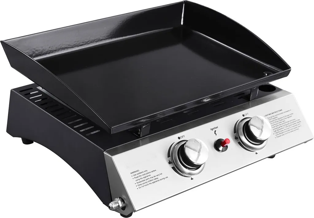 Plancha gaz MALA 2 brûleurs 5kW pour cuire sans fumée ni brûler