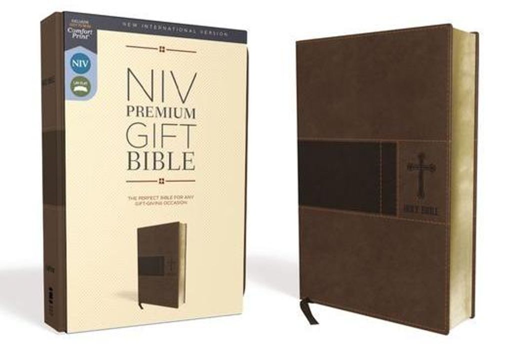 Niv, Premium Gift Bible, Leathersoft, Brown, Red Letter Produktbild 