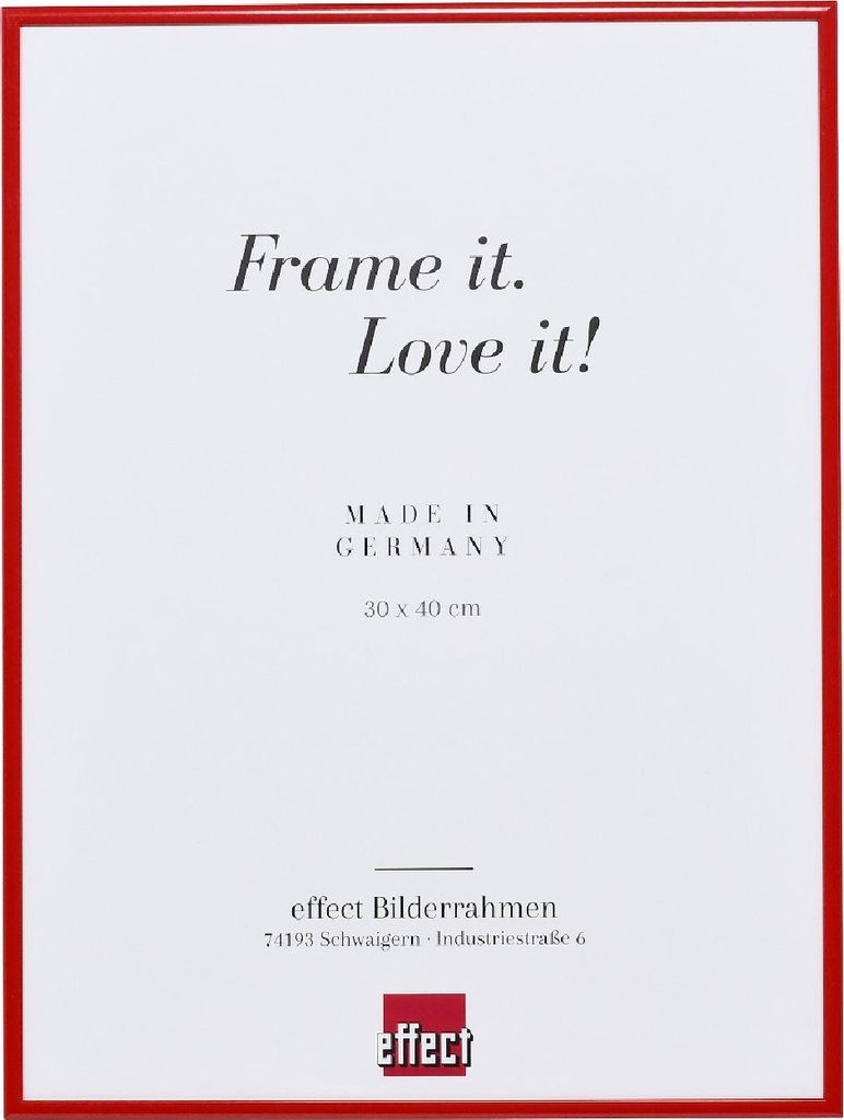 Effect Aluminium-Bilderrahmen Quadro 40x50 cm rot Acrylglas
