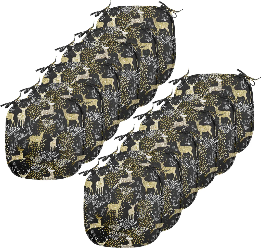 Cuscini Sedie 40x40 Impermeabili ABAKUHAUS Natale - Set da 12 Pezzi