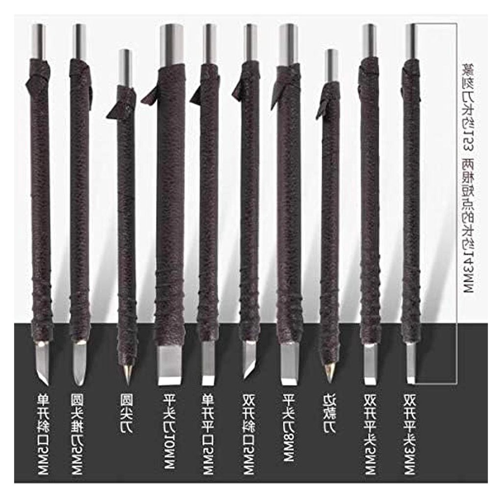 10-teiliges Schnitzwerkzeug-Set für Holz- und Steinschnitzerei sowie Siegelbeschriftung