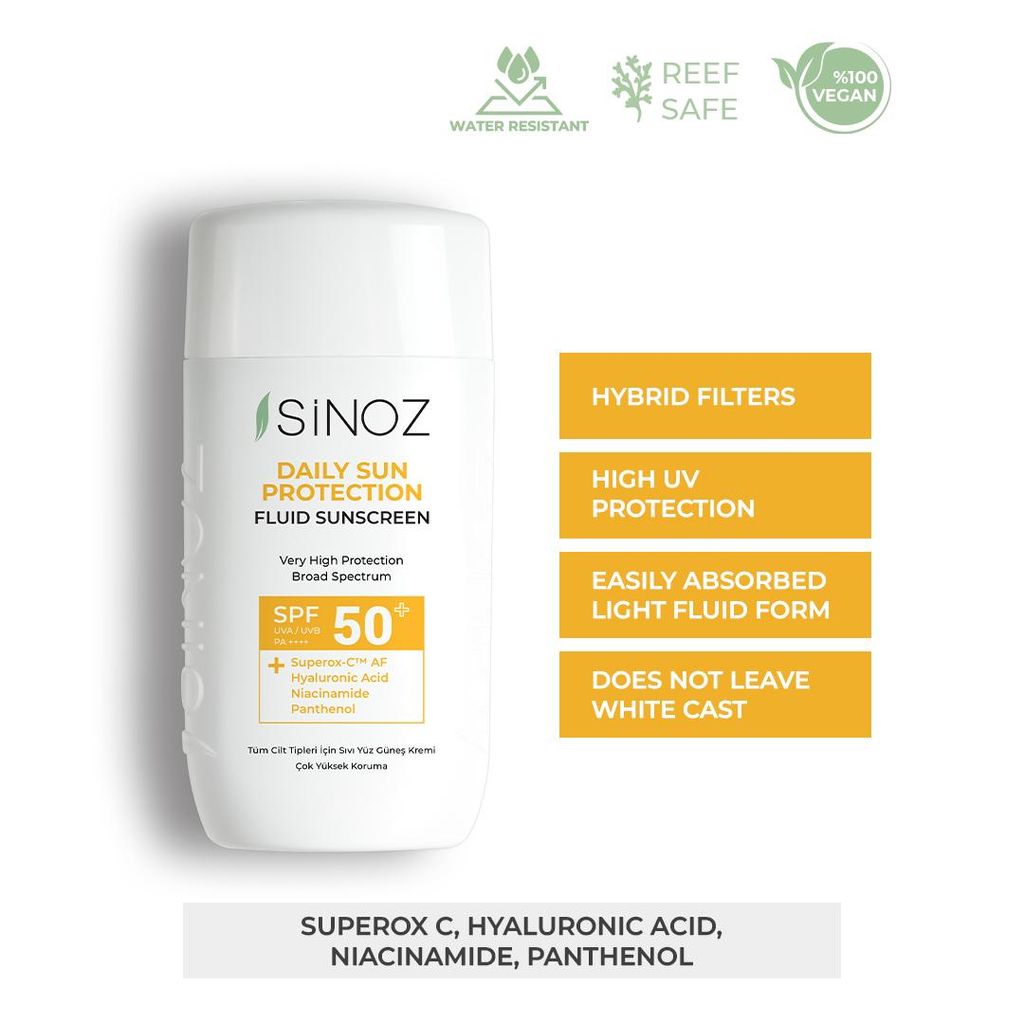 Sinoz - Daily Sun Protect Fluid Sunscreen SPF50+ / PA++++, Zdjęcie produktu 