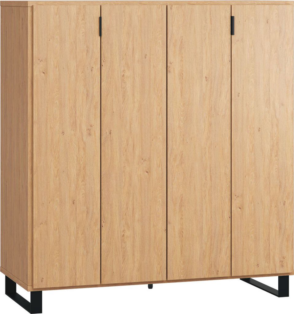 Barschrank Patitas 03, Farbe: Eiche - Abmessungen: 122 x 112 x 47 cm (H x B x T)