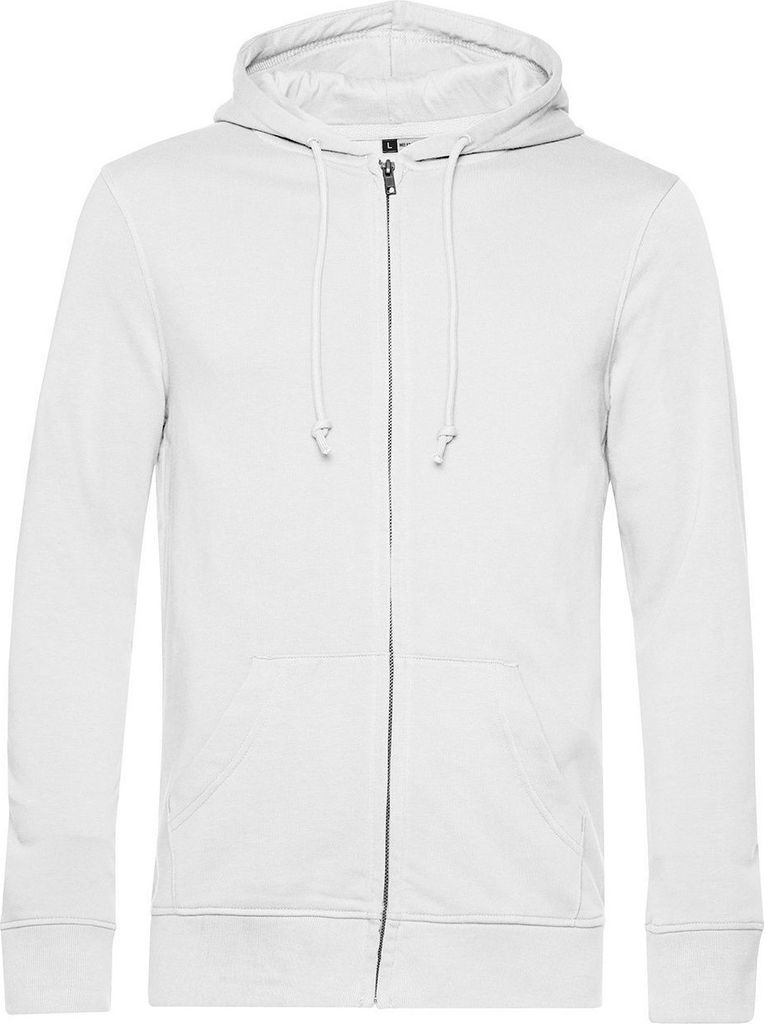 B&C - "Organic" Kapuzenpullover, Mit Reißverschluss für Herren RW8037 (M) (Weiß)