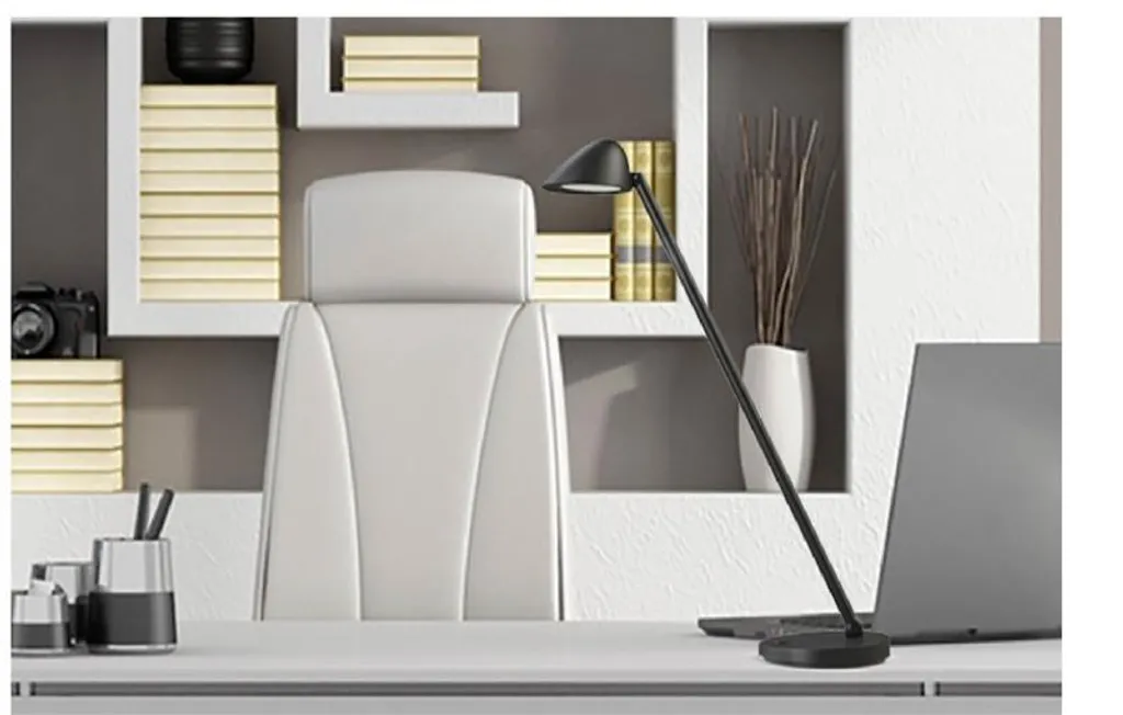 Lampe de table LED Unilux JACK noire avec port USB intégré pour bureau