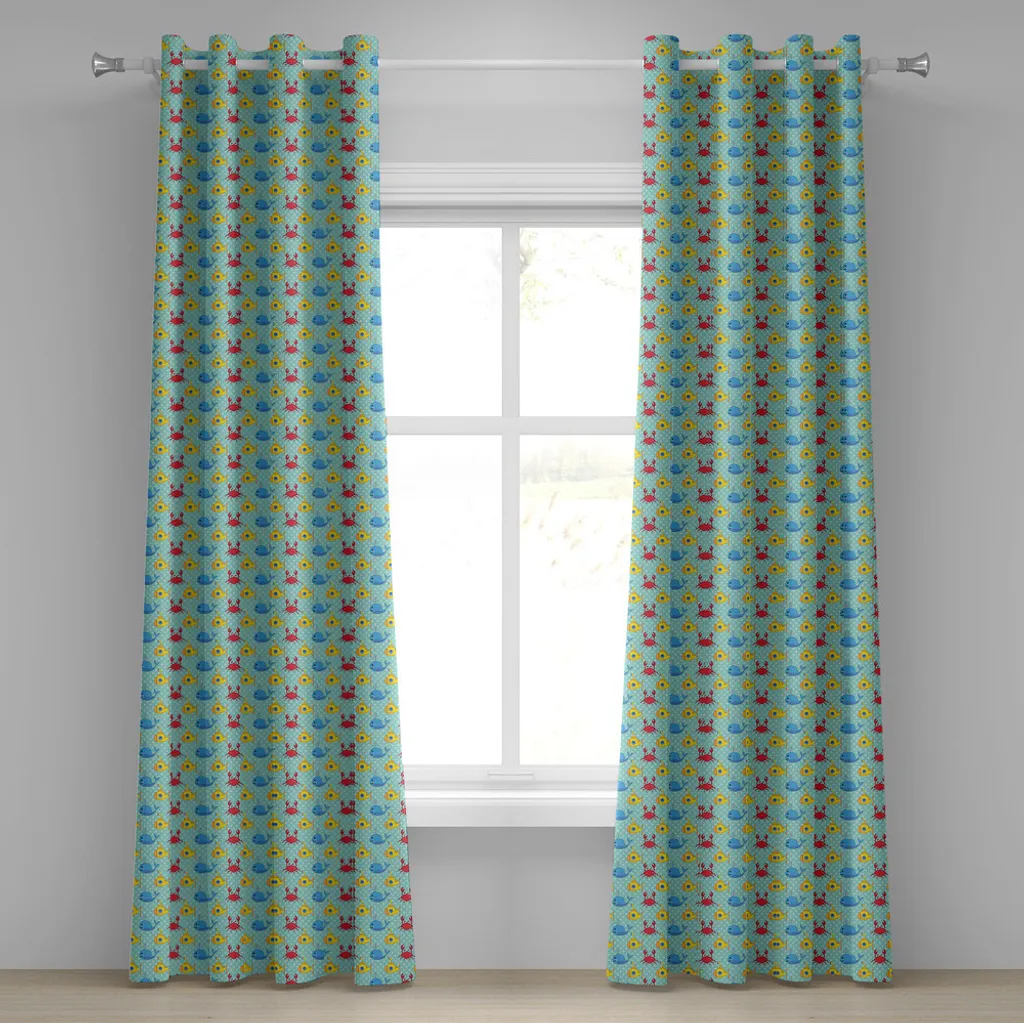 Rideau enfant anti-poussière motif marin pour chambre saine 280 x 175 cm