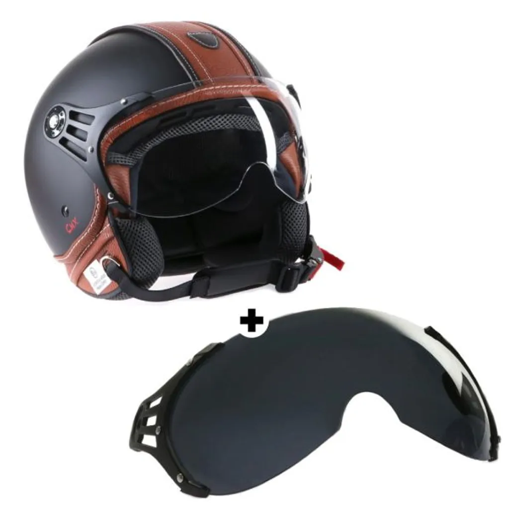 Casque jet pour scooter CMX Hazel idéal pour la ville noir mat cuir S